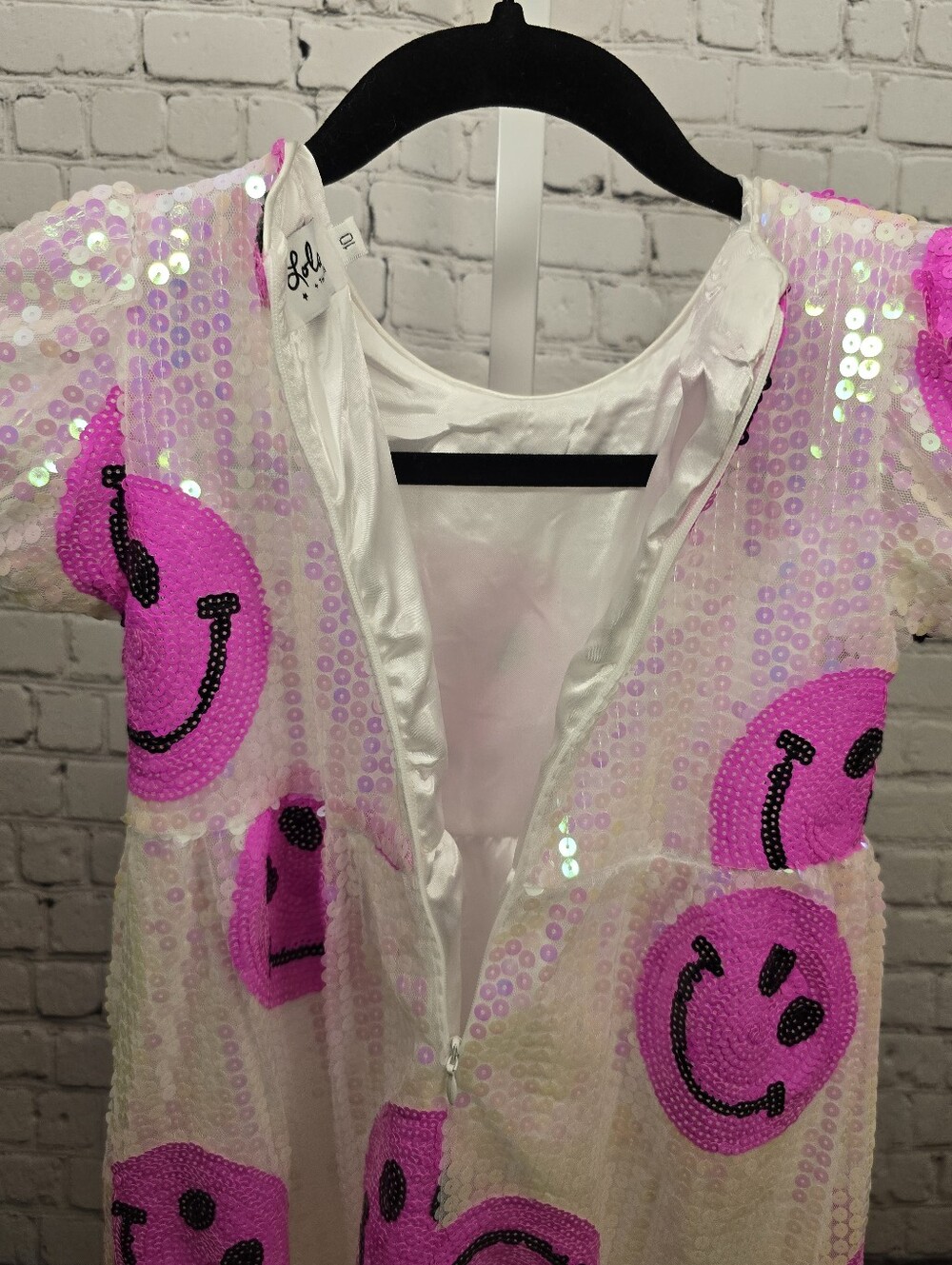 Lola + The Boys - Girls Pinkie Happy Emoji Dress - Picture 6 of 8